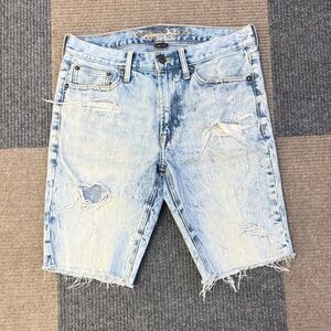 AE Light Blue Distressed Jean Shorts
